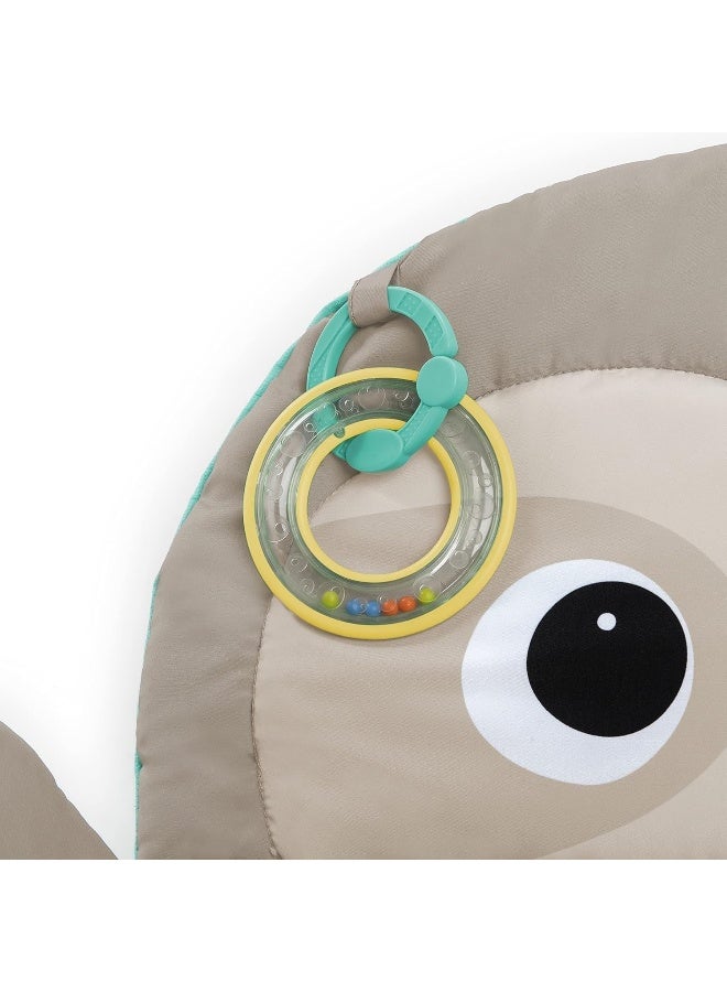 Bright Starts Tummy Time Prop & Play Baby Activity Mat with Support Pillow & Taggies - Sloth 36 x 32.5 in., Age Newborn+ - Image 2