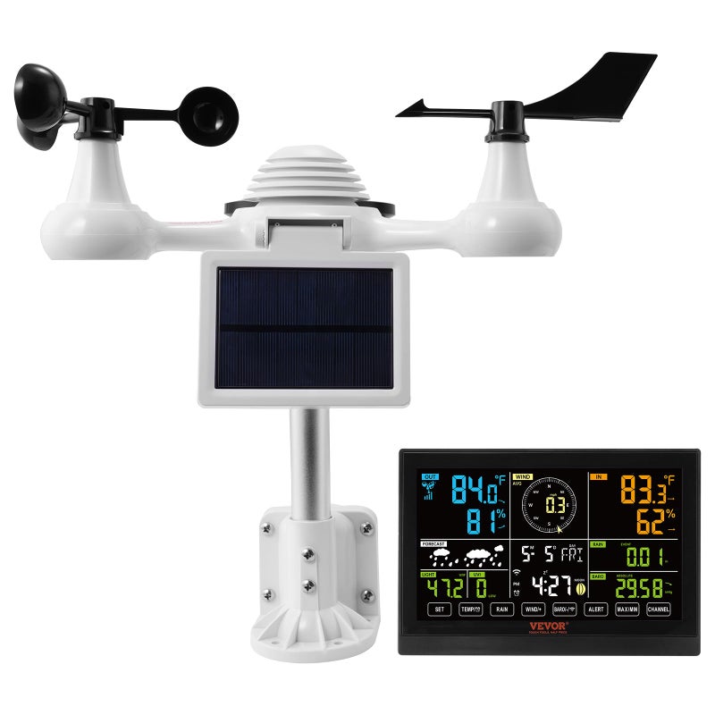VEVOR YT60234 WiFi Weather Station 7-in-1, Weather Stations WiFi Indoor Outdoor, 7.5" Color Display for Weather Forecast, Temperature, Humidity, UV, Air Pressure, Wind Speed&Direction, Rain, Alarm - Image 4