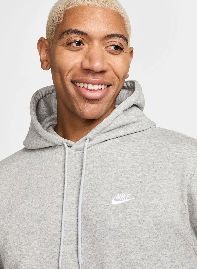 Nike DK GREY HEATHER/LT SMOKE GREY/(WHITE) M NK CLUB FT PO HOODIE for Men | Best Price UAE