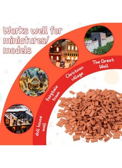Civaner 1/35 Scale 200 Pcs Mini Bricks Tiny Bricks For Landscaping Red Miniature Bricks Model Brick Wall Small Bricks For Crafts Realistic Fake Bricks Mini Blocks For Dollhouse Mini Garden Accessories  - Image 4