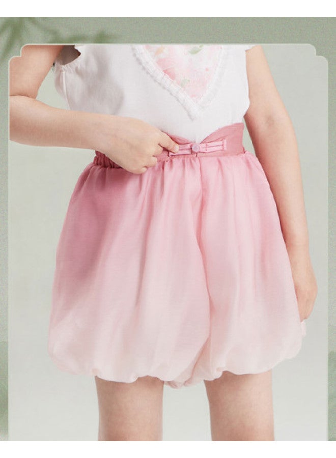 DEESHA Guan Shan Jian Chinese Style Bloomers】girls' 25 Spring/autumn Mid-child Breathable Outer Shorts - Image 1