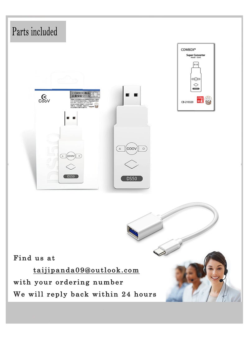 SYOSI Wireless Controller Adapter, Controller Adapters for Xbox Series X|S Controller/Xbox One X|S Controller/Elite Series 2/PS5/PS4/Switch Controller Playing on PS4/Switch/Windows 11&10 PC - Image 5