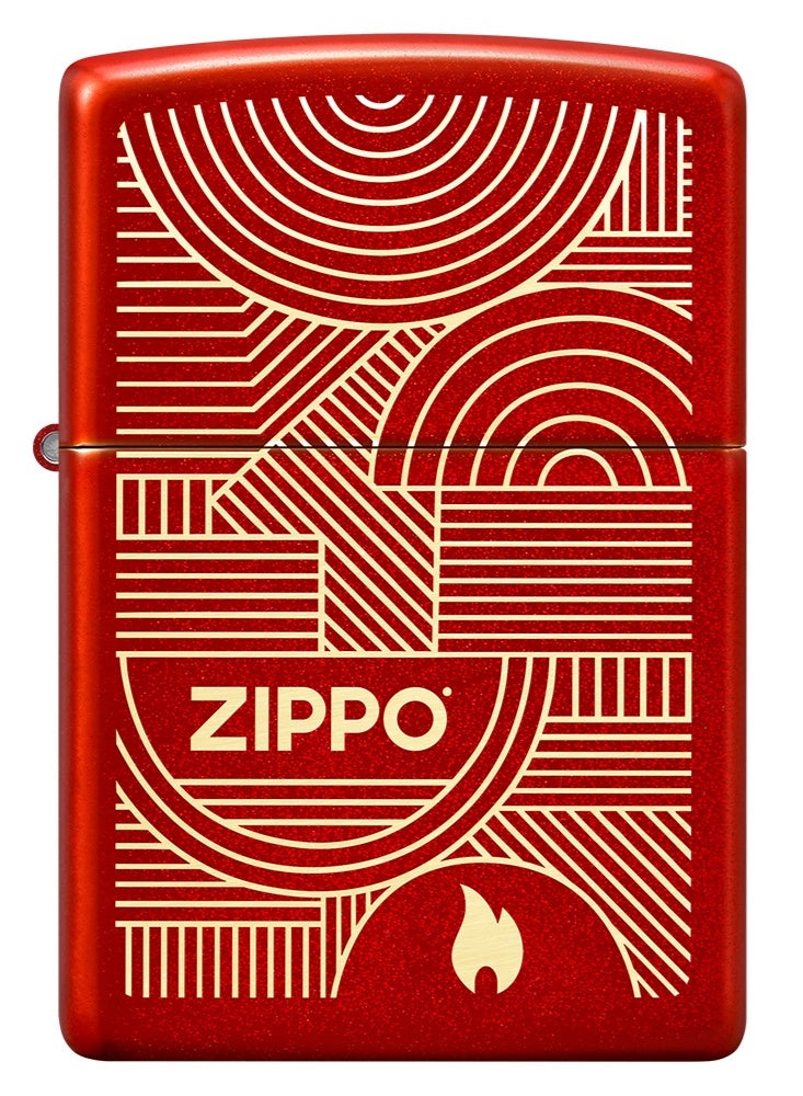 Zippo 48705 49475 Abstract Lines Metallic Red Windproof Lighter - Image 2