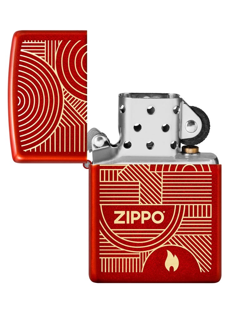 Zippo 48705 49475 Abstract Lines Metallic Red Windproof Lighter - Image 4
