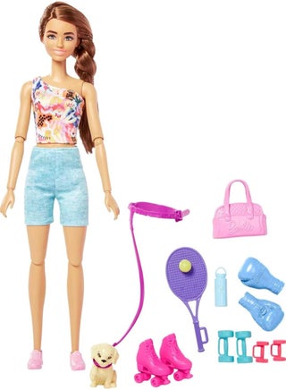 Doll with Puppy, Workout Outfit, Roller Skates and Tennis - view 2