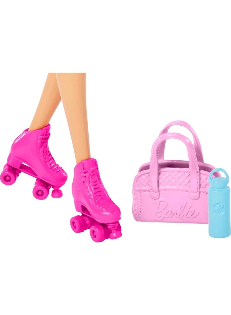 باربي دمية مع جرو، ملابس رياضية، زلاجات وتنس - Image 5