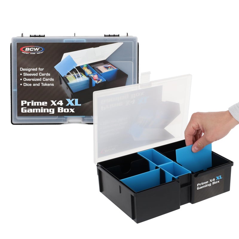 BCW Prime X4 XL Gaming Box Playing Card Storage Box for Decks and Game Accessories Includes Removable Dividers and Dice Trays Trading Card Storage Box for Gaming Pokemon MTG Naruto Cards - Image 2