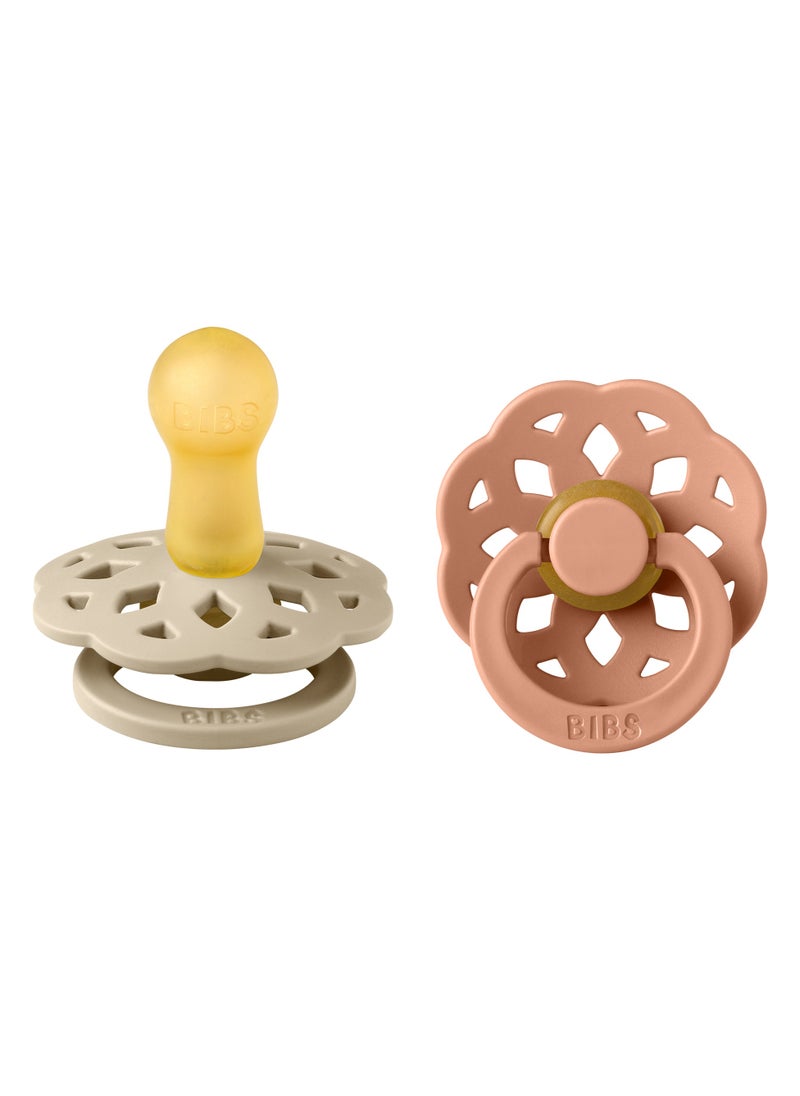 بيبس Pacifier Boheme 2 PACK Latex Size 2 Vanilla/Peach  - Image 2