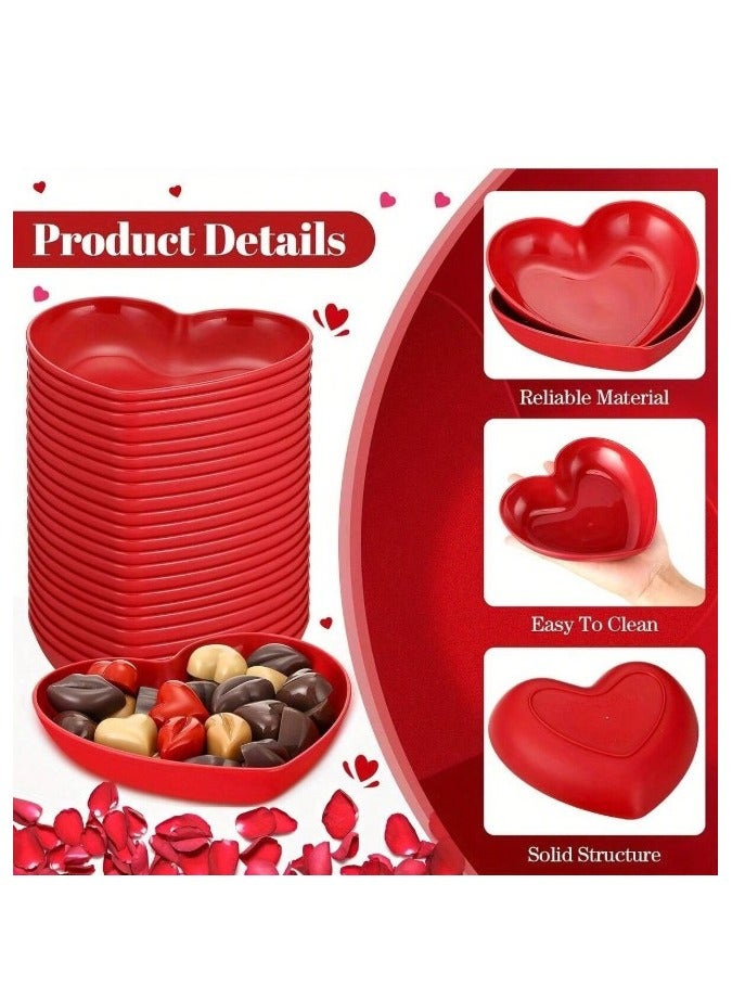 اطباق ميلامين باللون الاحمر على شكل قلب اطباق سلطة ومقبلات و حلوى لحفلات الذكرى السنوية وعيد الحب  عدد القطع 3 - Image 2