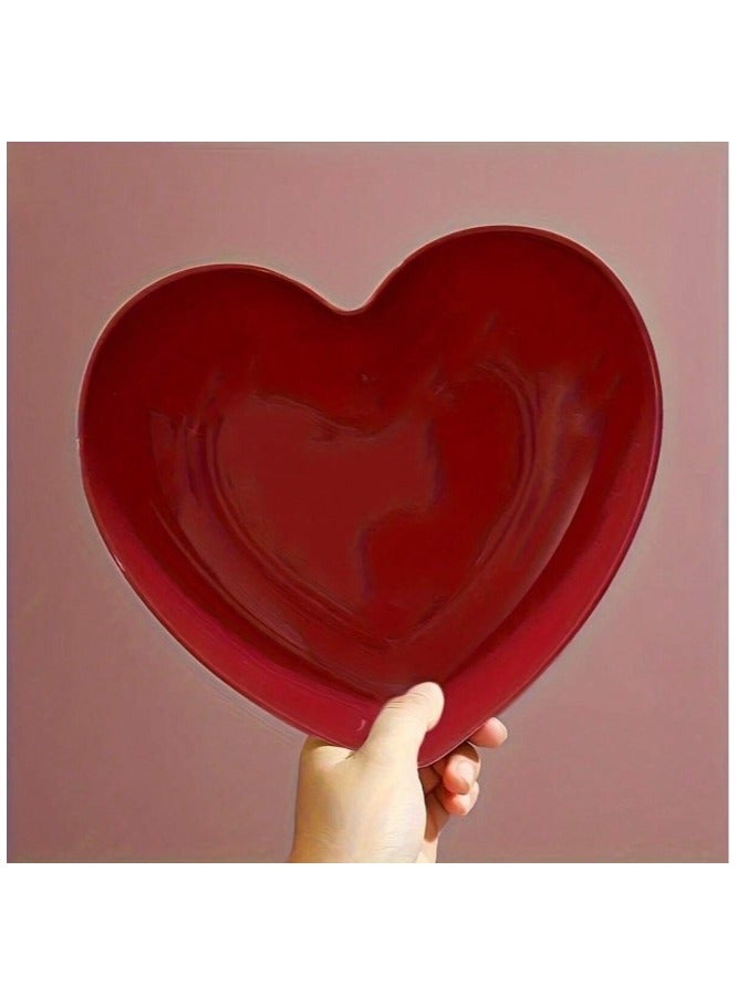 اطباق ميلامين باللون الاحمر على شكل قلب اطباق سلطة ومقبلات و حلوى لحفلات الذكرى السنوية وعيد الحب  عدد القطع 3 - Image 5