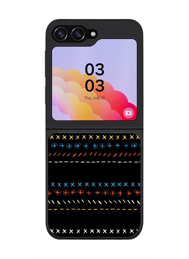 Stylizedd - Rugged Black edge case for Samsung Galaxy Z Flip5, Slim fit Soft Case Flexible Rubber Edges Anti Drop TPU Gel Thin Cover -  Basic Math - Image 1