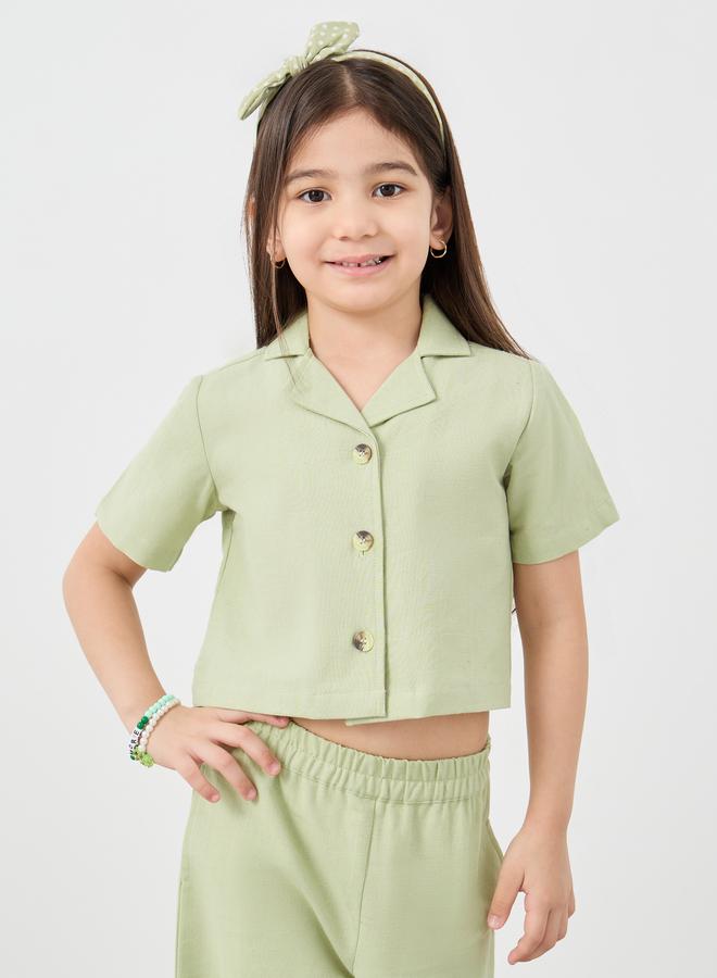 Styli Buttoned Short Sleeve Blouse and Pants Co-Ords - Image 2