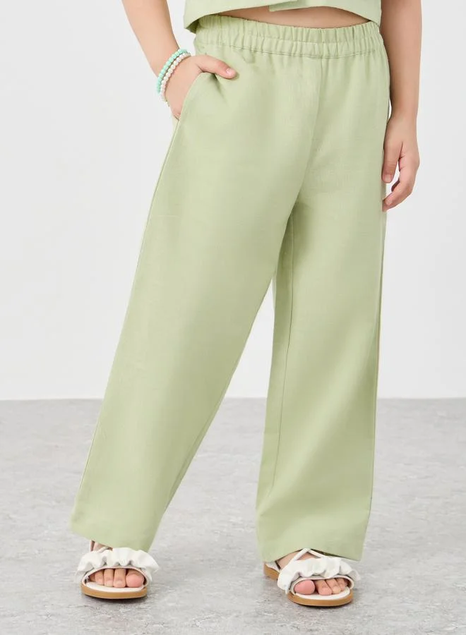 Styli Styli Buttoned Short Sleeve Blouse and Pants Co-Ords