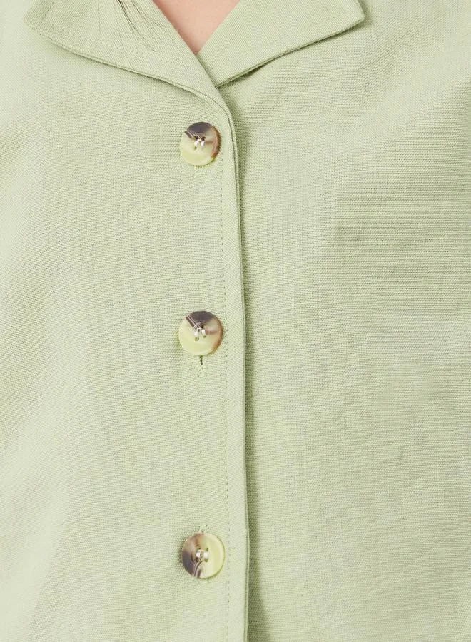 Styli Styli Buttoned Short Sleeve Blouse and Pants Co-Ords