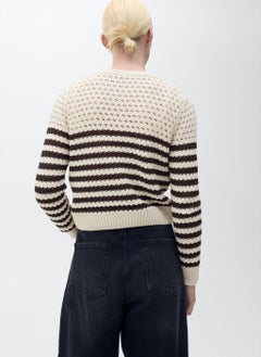 MANGO Striped Openwork Knitted Cardigan  - Image 2