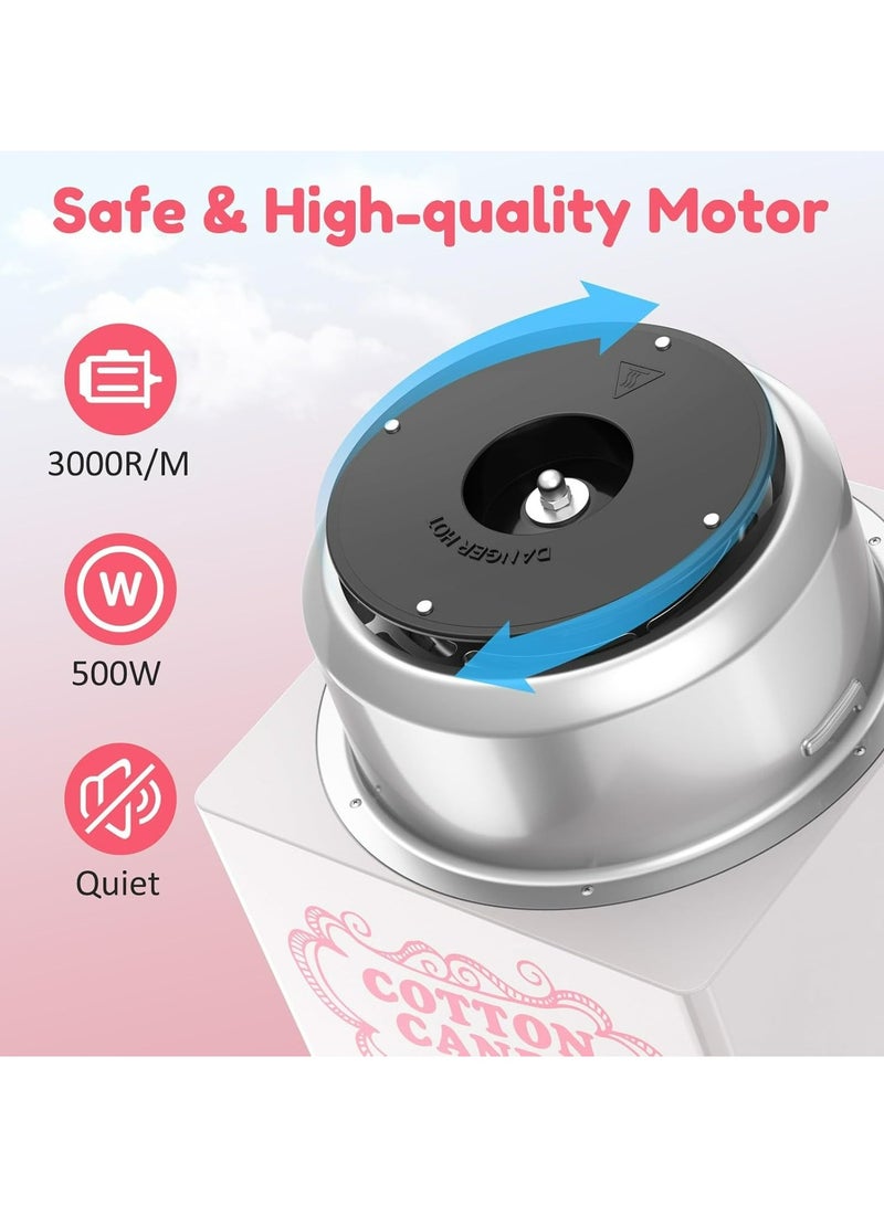 Cotton Candy Machine, Mini Cotton Candy Maker Machine for Kids with Sugar Scoop, Easy & Safe to Use, Pink Vintage Portable Candy Floss Maker for Birthday, Home, Party Gatherings - Image 3