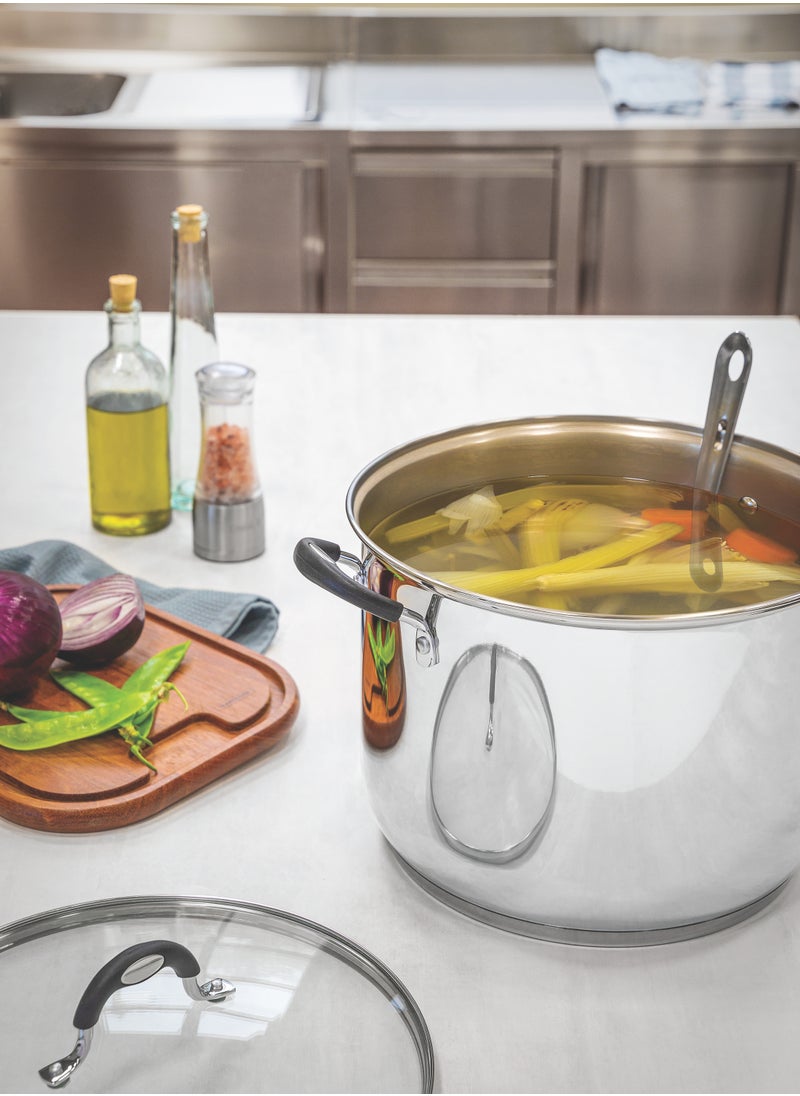 TRAMONTINA Since 1911,Made in Brazil- Solar Silicon 30cm 15.2L Stainless Steel Stock Pot with Tri Ply Bottom,  - Image 4
