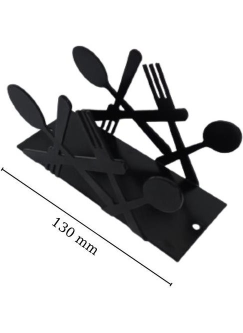 Blue Trend Decorative Metal Black Napkin Holder Spoon Fork Knife Patterned Napkin Holder