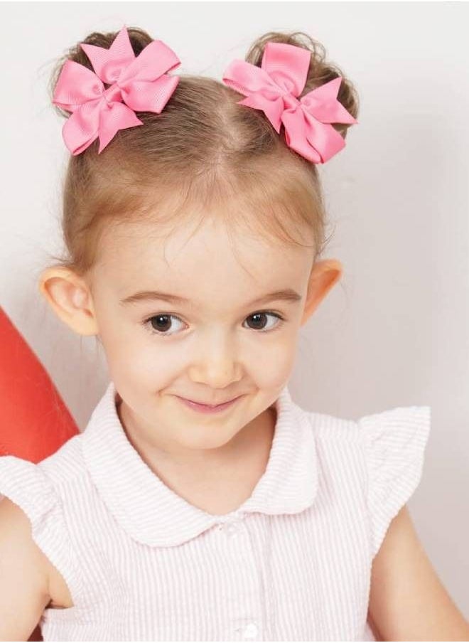 Elite Dose - Light Pink Bow Hair Clips Steel Clamping Body 2 Pieces for Girls - Image 1
