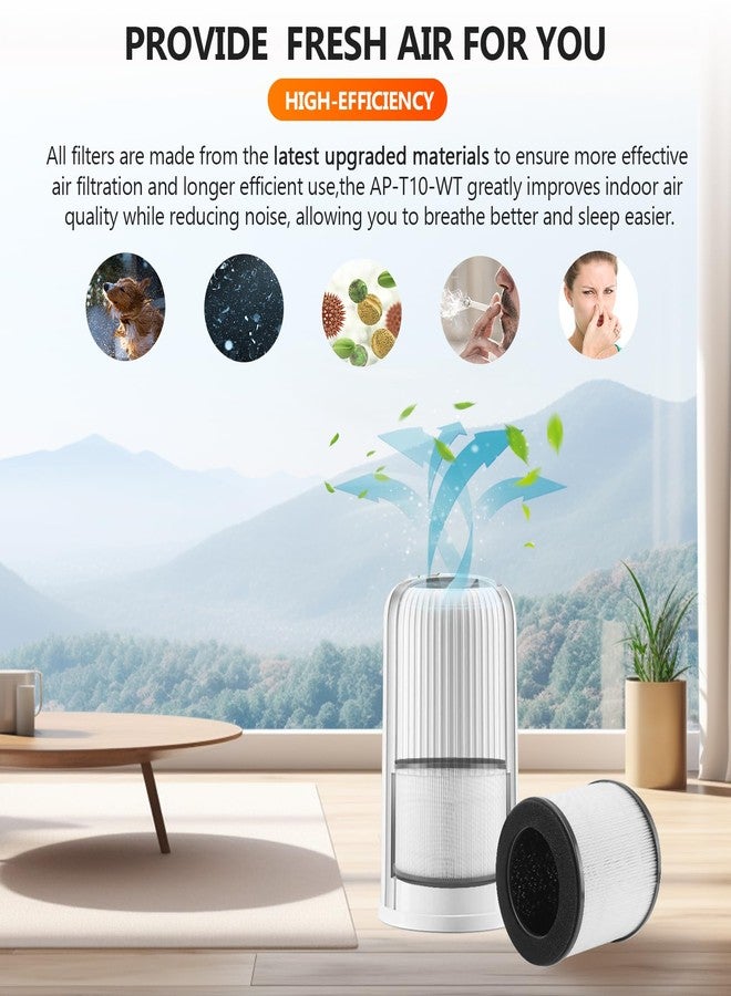 Blutoget AP-T10FL AP-T10 Air Purifier Filter Replacement for Homedics Air Purifier by Blutoget - Fit for Homedics Total Clean Air Purifier AP-T10-BK AP-T10-WT-360 Degree H13 True HEPA with Activat Carbn 2Pack - Image 4