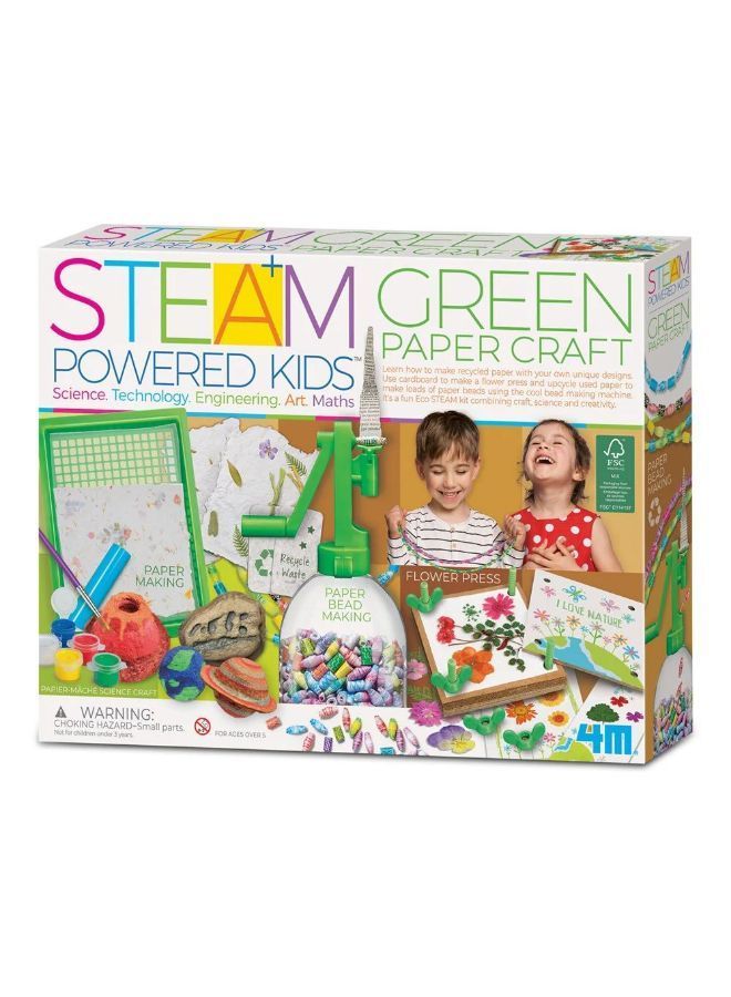 4m Steam Powered Kids Green Paper Craft - 5542 - Image 1