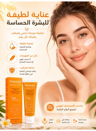 Naturals Moisturizing Sunblock SPF 60 for Dry & Sensitive Skin – High Protection Sunscreen with Long-Lasting Hydration and Water-Resistant Lightweight Formula – 80ml - view 5