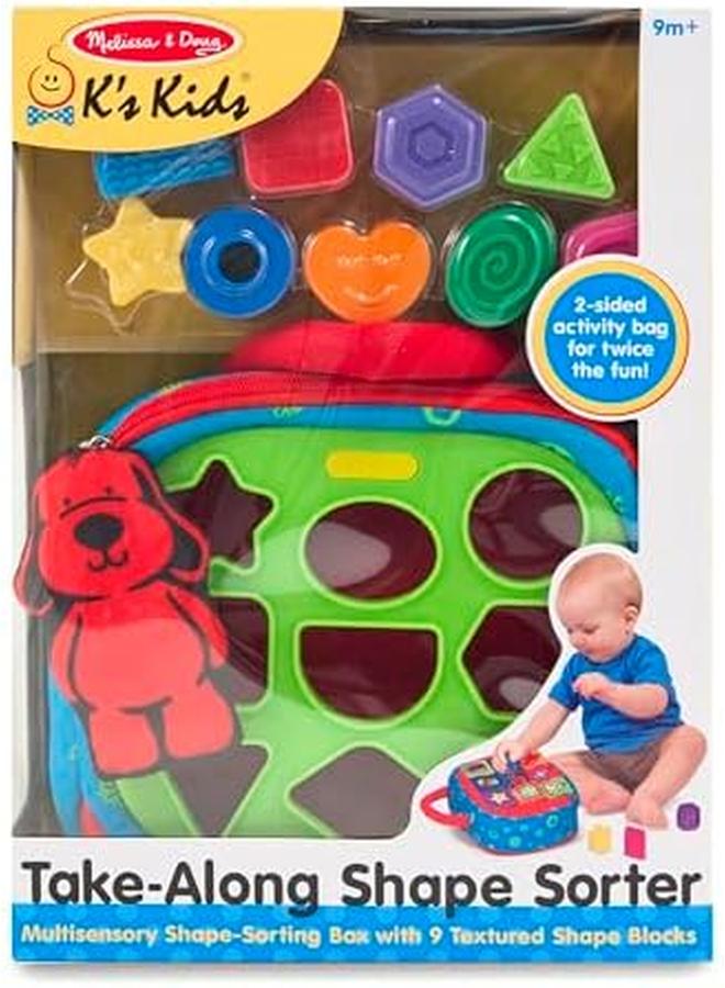 Melissa & Doug K'S Kids Take Along Shape Sorter Baby Toy With 2 Sided Activity Bag And 9 Textured Shape Blocks Sensory Travel Toys For Toddlers And Infants  - Image 3
