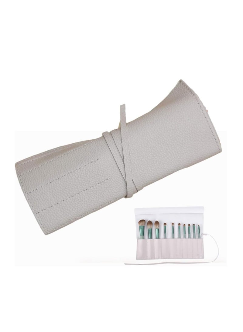 إسكدنيا حقيبة مرتجعات الجمالية من الجلد، منظم الفرش، حقيبة الفرش المتحركة المحمولة للسفر - Image 1