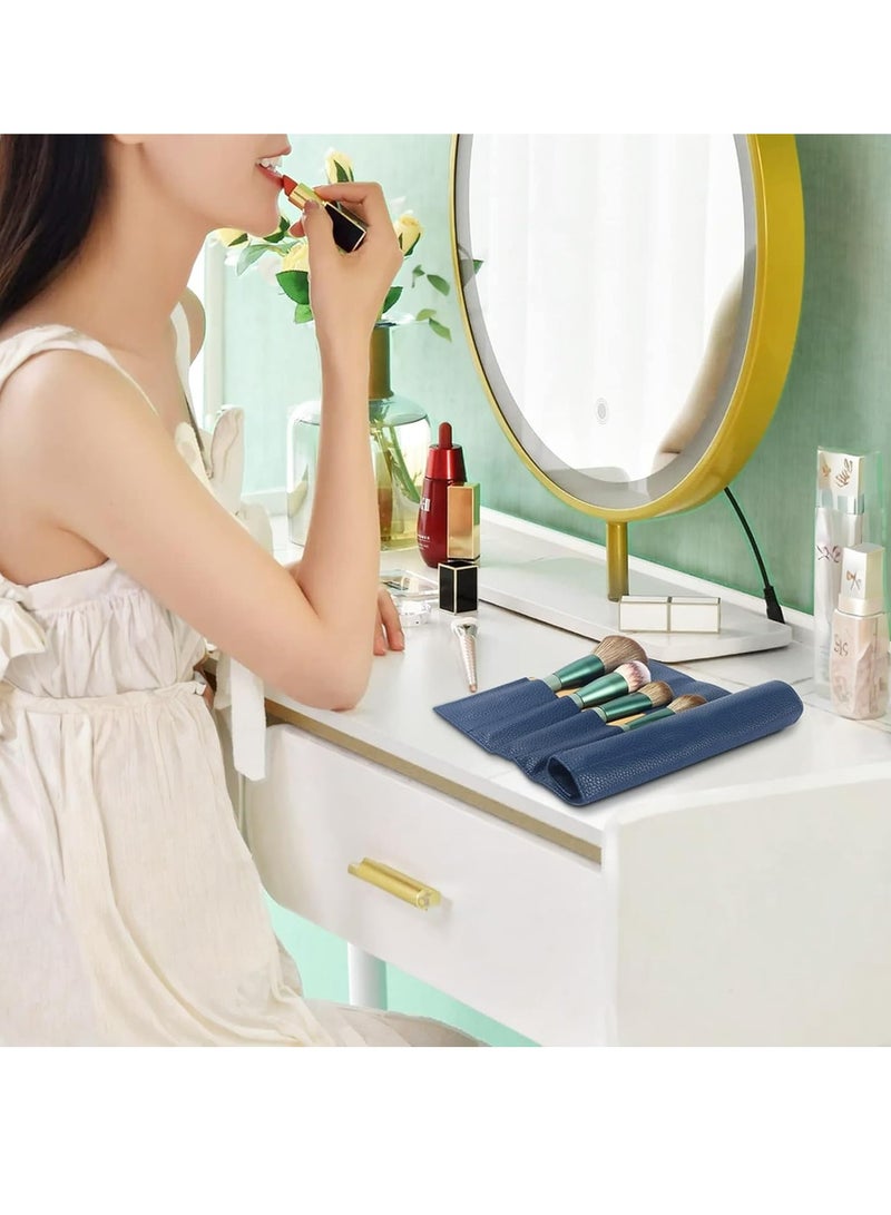 إسكدنيا حقيبة مرتجعات الجمالية من الجلد، منظم الفرش، حقيبة الفرش المتحركة المحمولة للسفر - Image 2