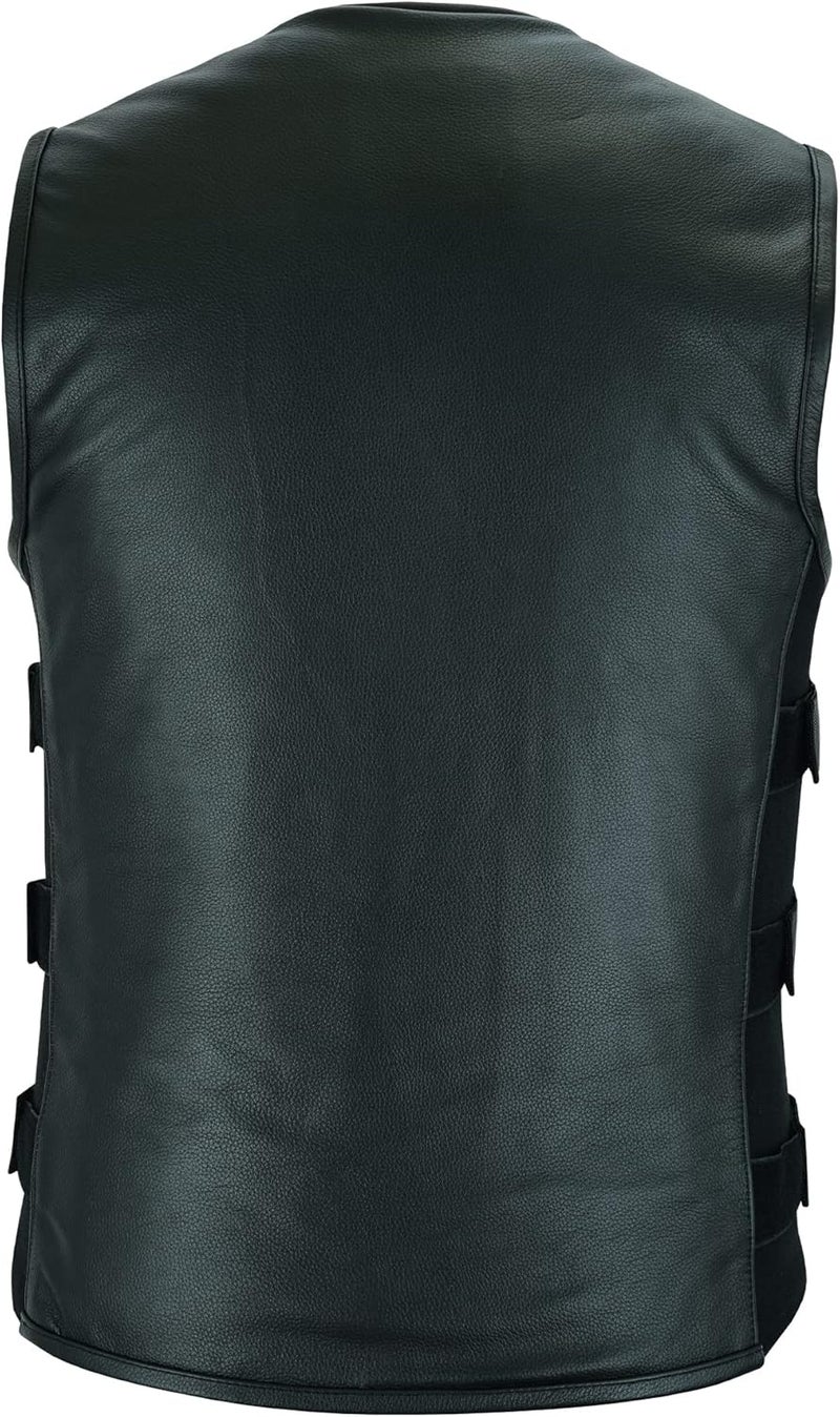 Leatherick Men's Warrior Style Leather Motorcycle Vest - Image 3