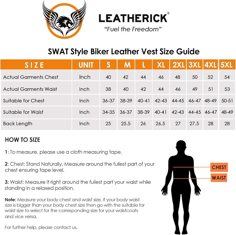 Leatherick Men's Warrior Style Leather Motorcycle Vest - Image 5