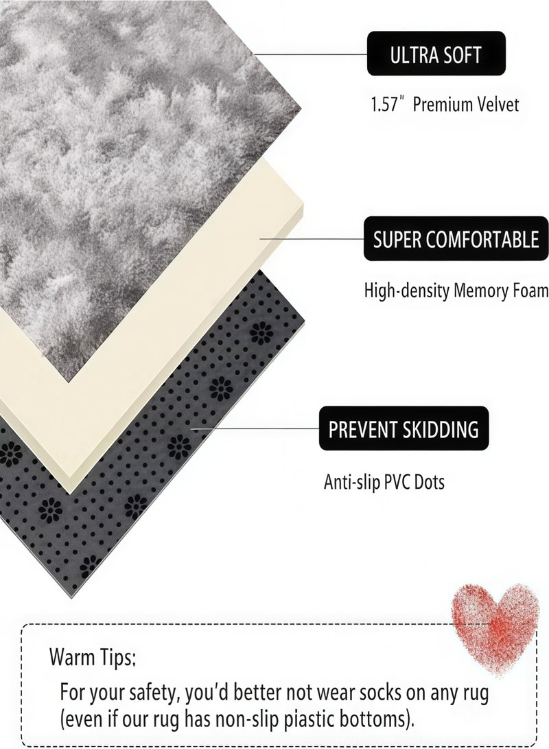 Super Soft Rug for Living Room, Large Gray Fuzzy Plush Area Carpets, Anti-Skid Furry Faux Fur Rug, Rectangular Rug for Bedroom Home Decor, Rectangle Large Rug Plush Fuzzy Carpet，160*230cm - Image 3