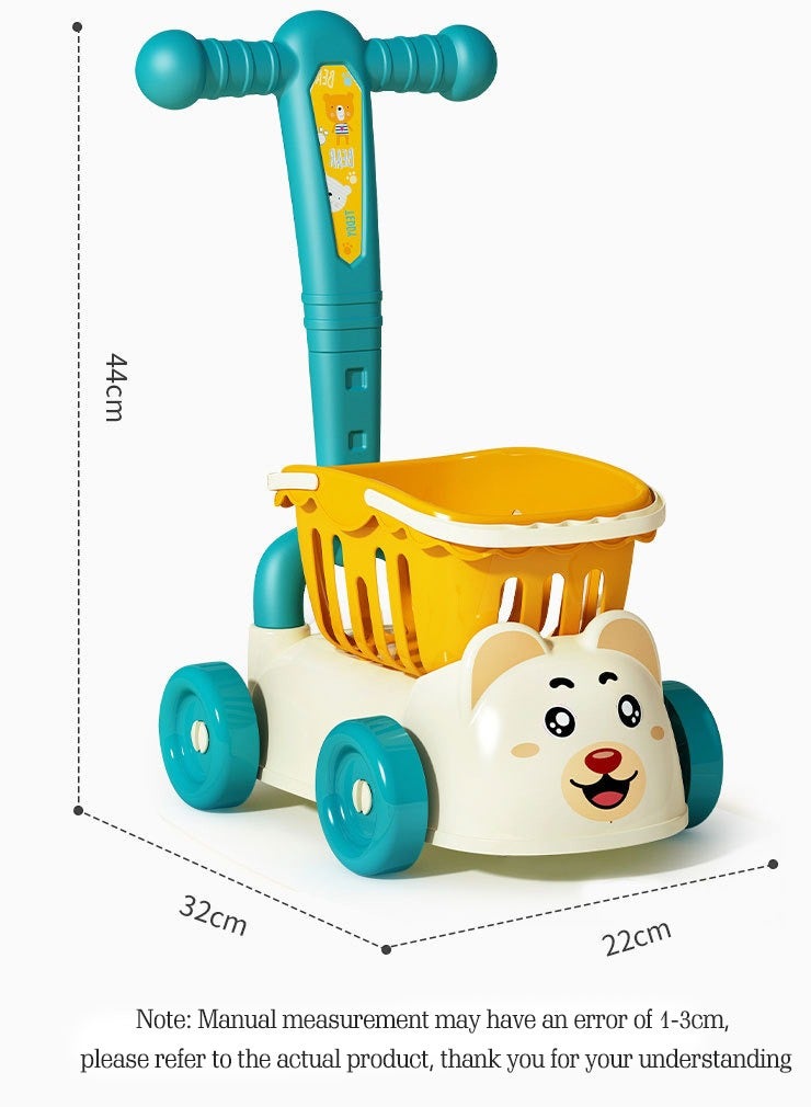 Children's Supermarket Shopping Cart, Toy Car With Storage Function, Shopping Cart With Wheels, Detachable Shopping Cart, Pretend Shopping Cart Toy, Large Capacity Storage Cart Toy, Easy To Assemble, Safe And Durable For Children, Suitable For Children Over 3 Years Old  - Image 2