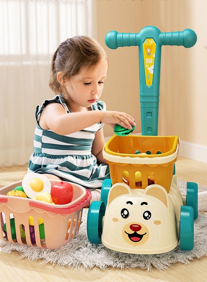 Children's Supermarket Shopping Cart, Toy Car With Storage Function, Shopping Cart With Wheels, Detachable Shopping Cart, Pretend Shopping Cart Toy, Large Capacity Storage Cart Toy, Easy To Assemble, Safe And Durable For Children, Suitable For Children Over 3 Years Old  - Image 3