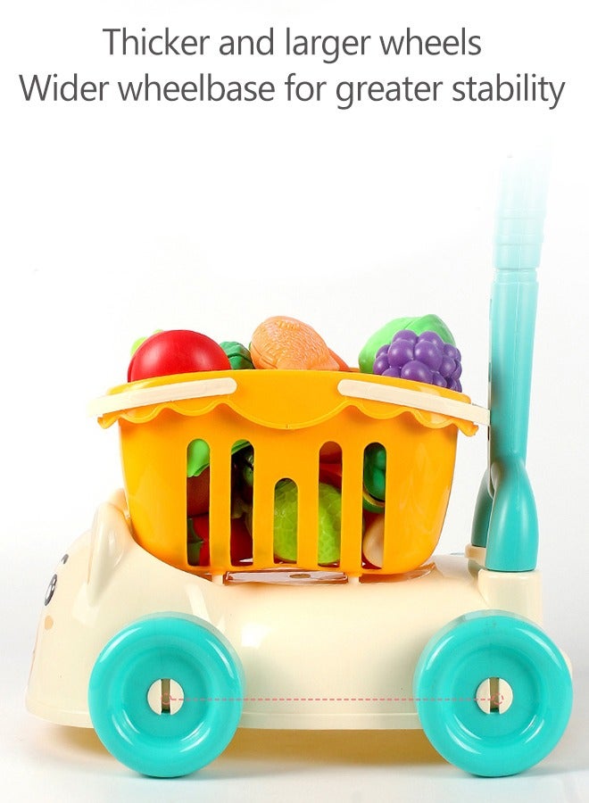 Children's Supermarket Shopping Cart, Toy Car With Storage Function, Shopping Cart With Wheels, Detachable Shopping Cart, Pretend Shopping Cart Toy, Large Capacity Storage Cart Toy, Easy To Assemble, Safe And Durable For Children, Suitable For Children Over 3 Years Old  - Image 5