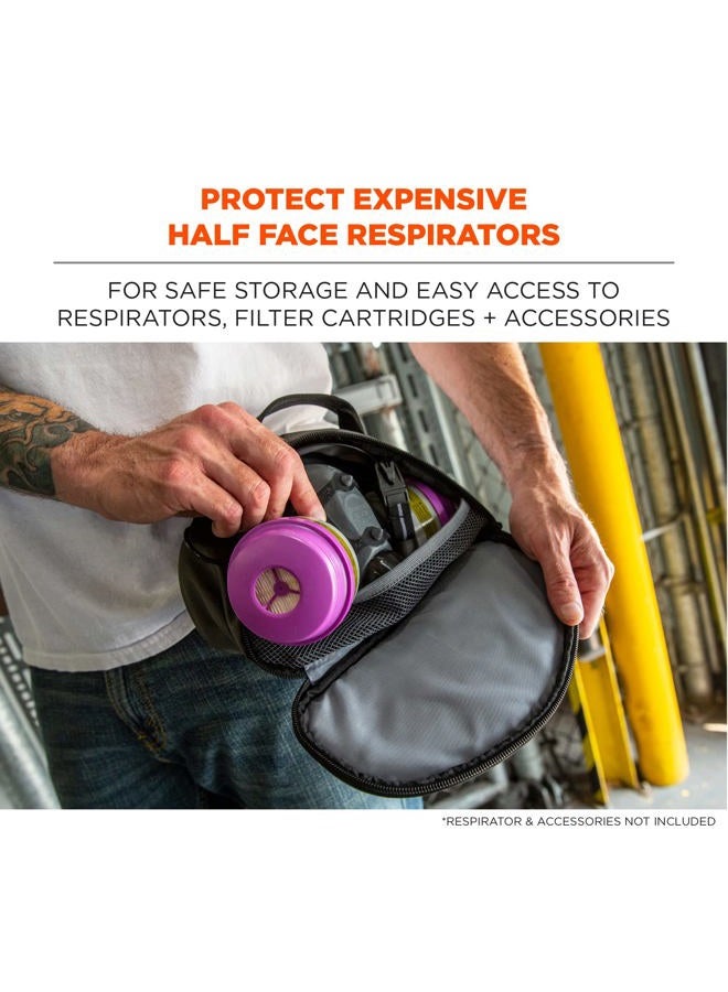 Ergodyne Arsenal 5187 Respirator Mask Storage Bag, Fits Half Face Respirators, Clamshell Design, Loop Attachment, Gray - Image 2