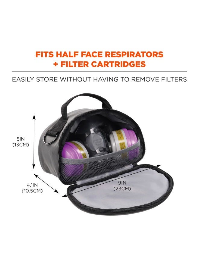 Ergodyne Arsenal 5187 Respirator Mask Storage Bag, Fits Half Face Respirators, Clamshell Design, Loop Attachment, Gray - Image 3