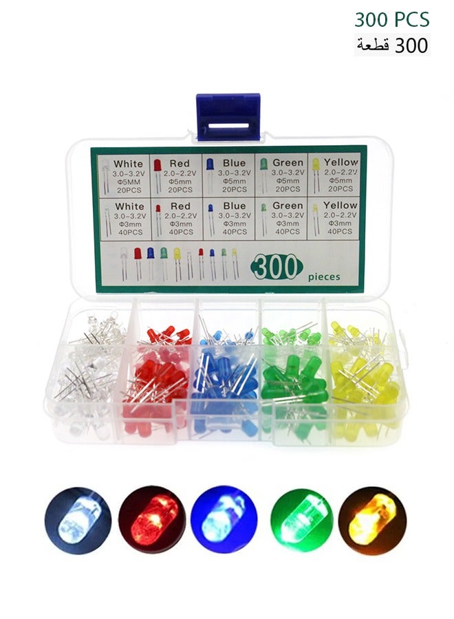10 Values Multicolor LED Light Emitting Diodes Kit 5MM 3MM White Red Blue Yellow Green Orange Purple Transparent Round LED Lamp Lighting Assorted for Arduino Electronics - Image 1