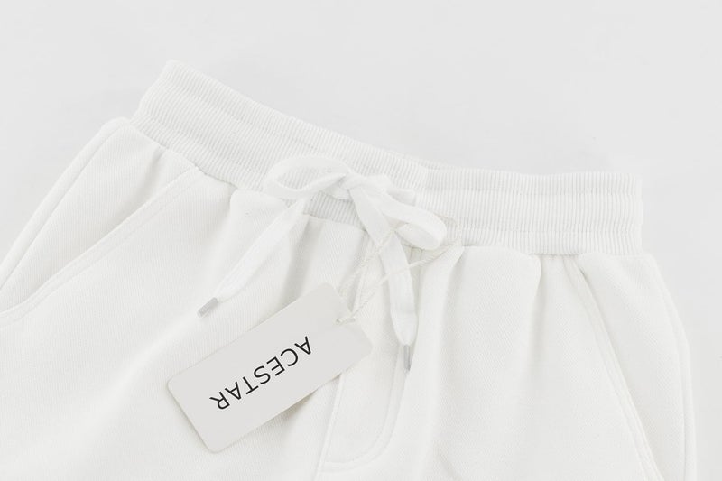 ACESTAR Kids Unisex Plain Sweatpants Cotton Drawstring Casual Pull-on Jogger Pants for Boys or Girls (White,140/9-10Years) - Image 2