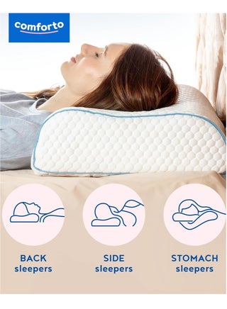 Comforto Wave Cooler Memory Foam Pillow 60x40x13-11 cm - view 4