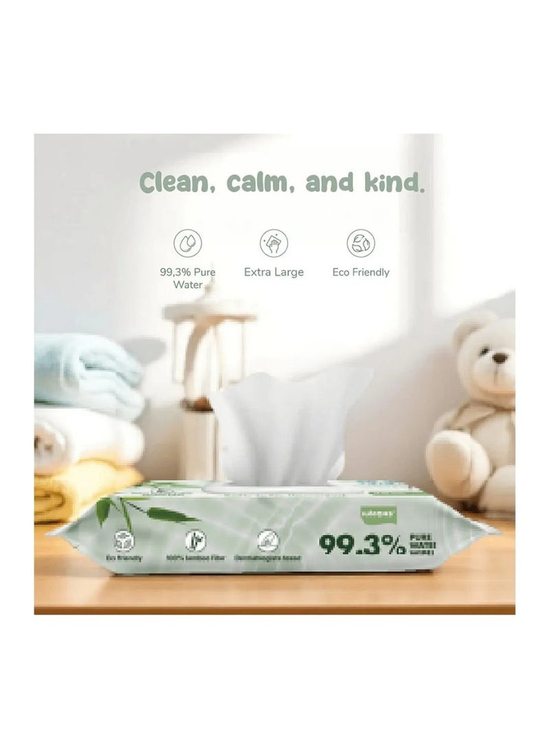 Bloomies Organic Bamboo Baby Wet Wipes, Unscented, 100% Biodegradable Bamboo Fiber, Gentle On Skin, Extra Large, 0 Month+, Pack of 20 - 960 Pieces - Image 3