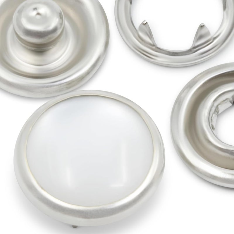 Dritz 25-R Pearl Snap Fasteners, White, Size 16 (7/16-Inch) - 12 Count - Image 2