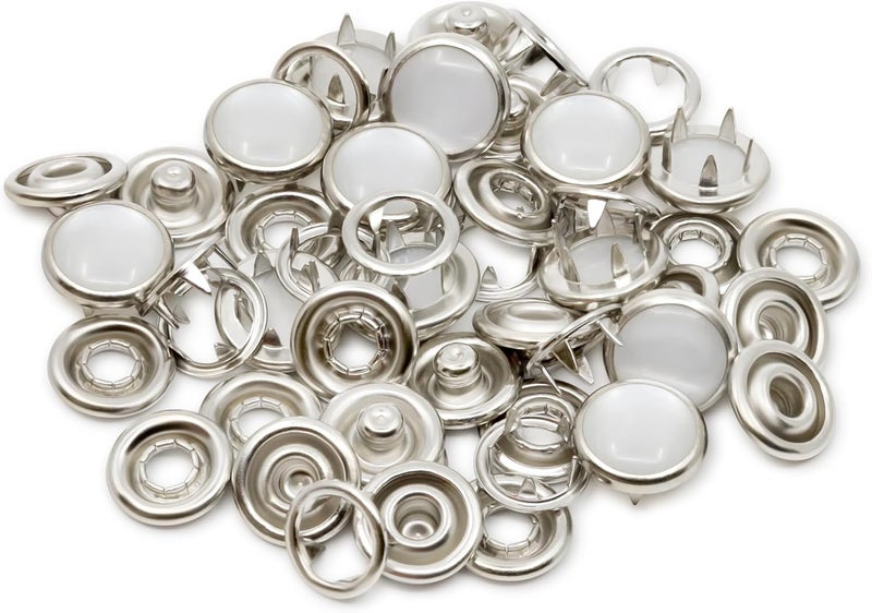 Dritz 25-R Pearl Snap Fasteners, White, Size 16 (7/16-Inch) - 12 Count - Image 5