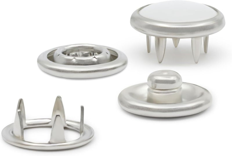 Dritz 25-R Pearl Snap Fasteners, White, Size 16 (7/16-Inch) - 12 Count - Image 3