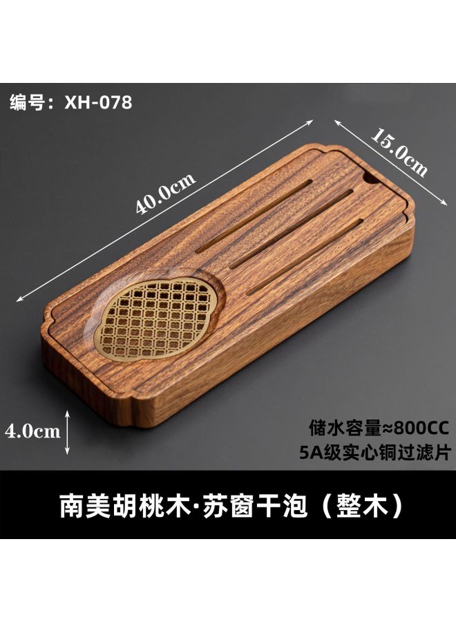 Walnut Wood Rectangular Tea Tray, Cloud-shaped Dry Tea Tray, Tea Table, Tea Set, Wooden Light Luxury Vintage Style
