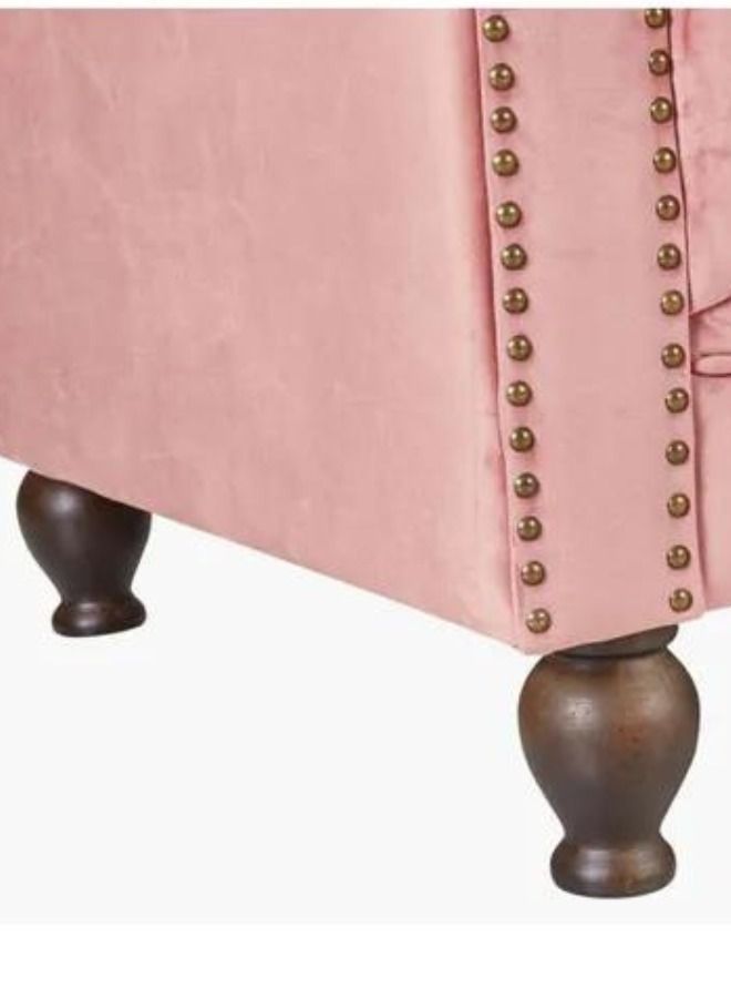 Maharat Al Bahar 2-Seater Tufted Sofa-With Cushions-pink 160x80x80 - Image 3