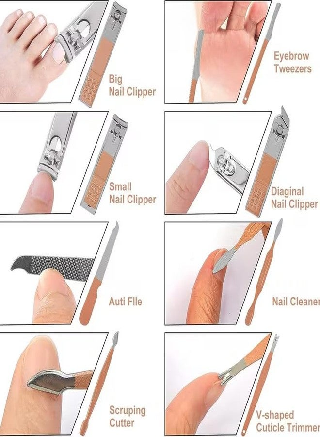 Style Keepers 18-Piece Manicure Pedicure Grooming Kit for Men & Women, Professional Nail Care Set with Stainless Steel Tools, Rose Gold Finish, PU Leather Travel Case for Hand Foot Face Care (18 Pcs) - Image 3