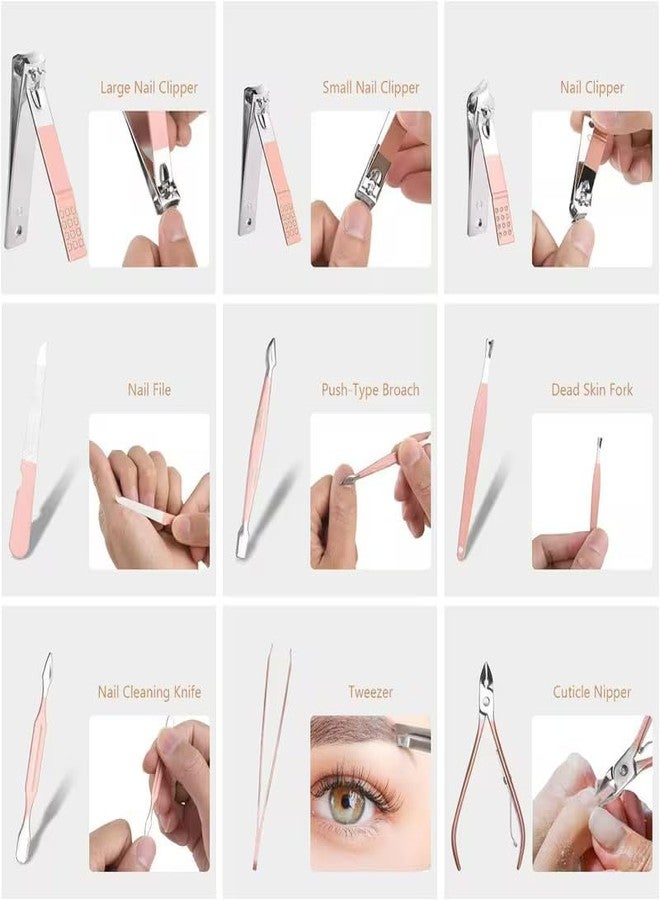 Style Keepers 18-Piece Manicure Pedicure Grooming Kit for Men & Women, Professional Nail Care Set with Stainless Steel Tools, Rose Gold Finish, PU Leather Travel Case for Hand Foot Face Care (18 Pcs) - Image 4
