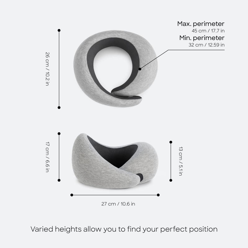 أوستريتش بيلو وسادة رقبة من Ostrichpillow - وسادة سفر فاخرة من إسفنج الذاكرة بتصميم مريح 360 درجة وجوانب غير متماثلة، تتضمن حقيبة سفر غطاء شكلي قابل للغسل - Image 4