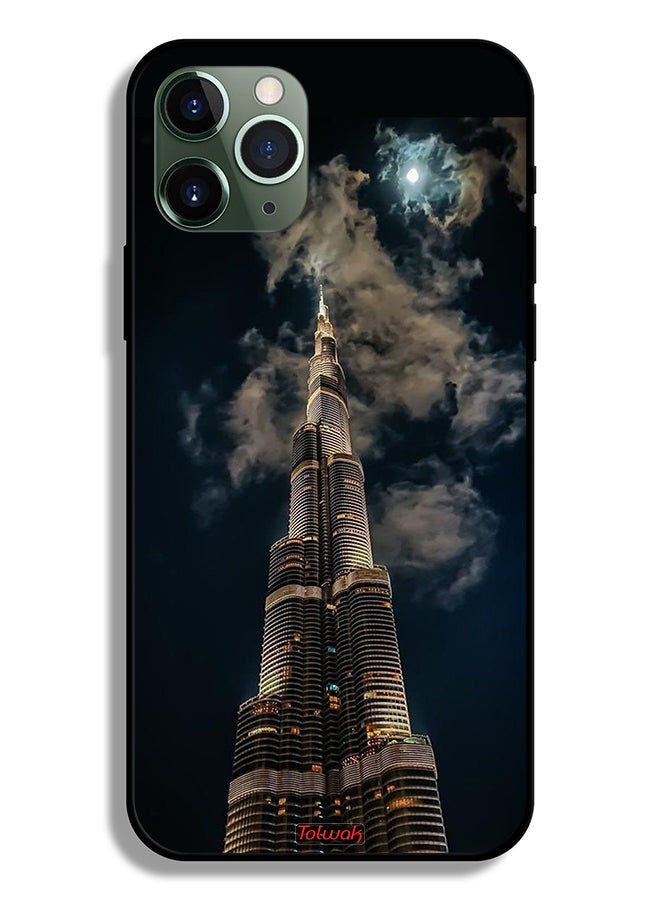 Tolwak غلاف واقي لهاتف آيفون 11 برو ماكس برجي خليفة في الليل - Image 2